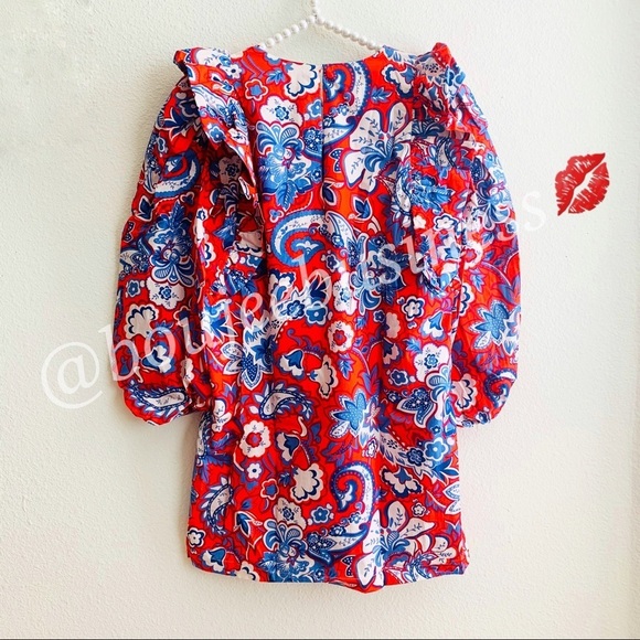 ZARA Ruffled Print Dress - Picture 11 of 11